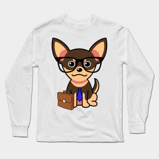 Cute Small Dog is a colleague at work Long Sleeve T-Shirt